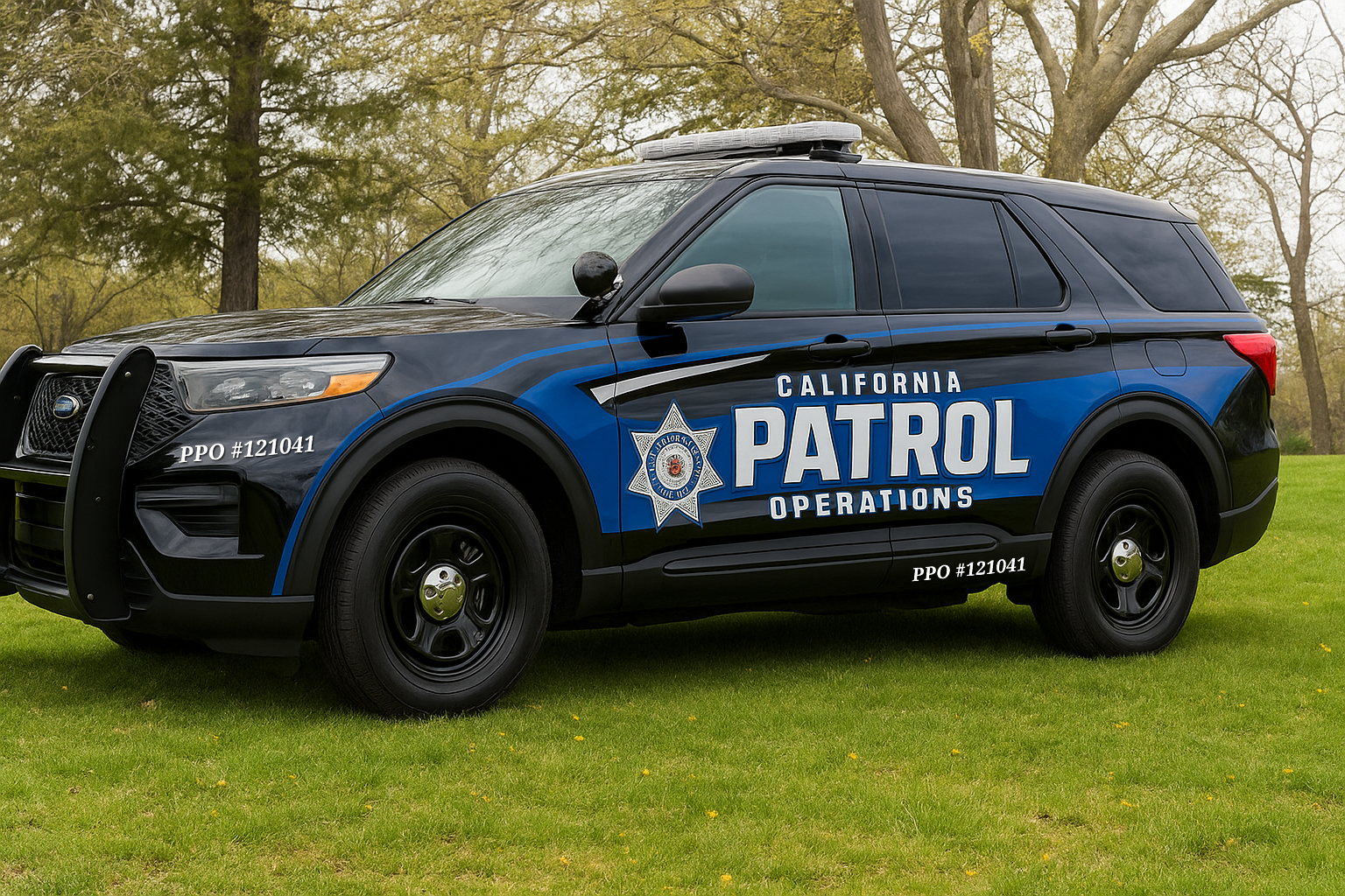 Marked California Patrol Operations patrol SUV used for field security operations